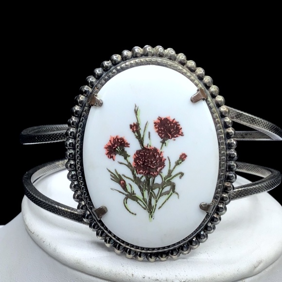 🌺LARGE Vintage Porcelain Bracelet - Picture 1 of 12
